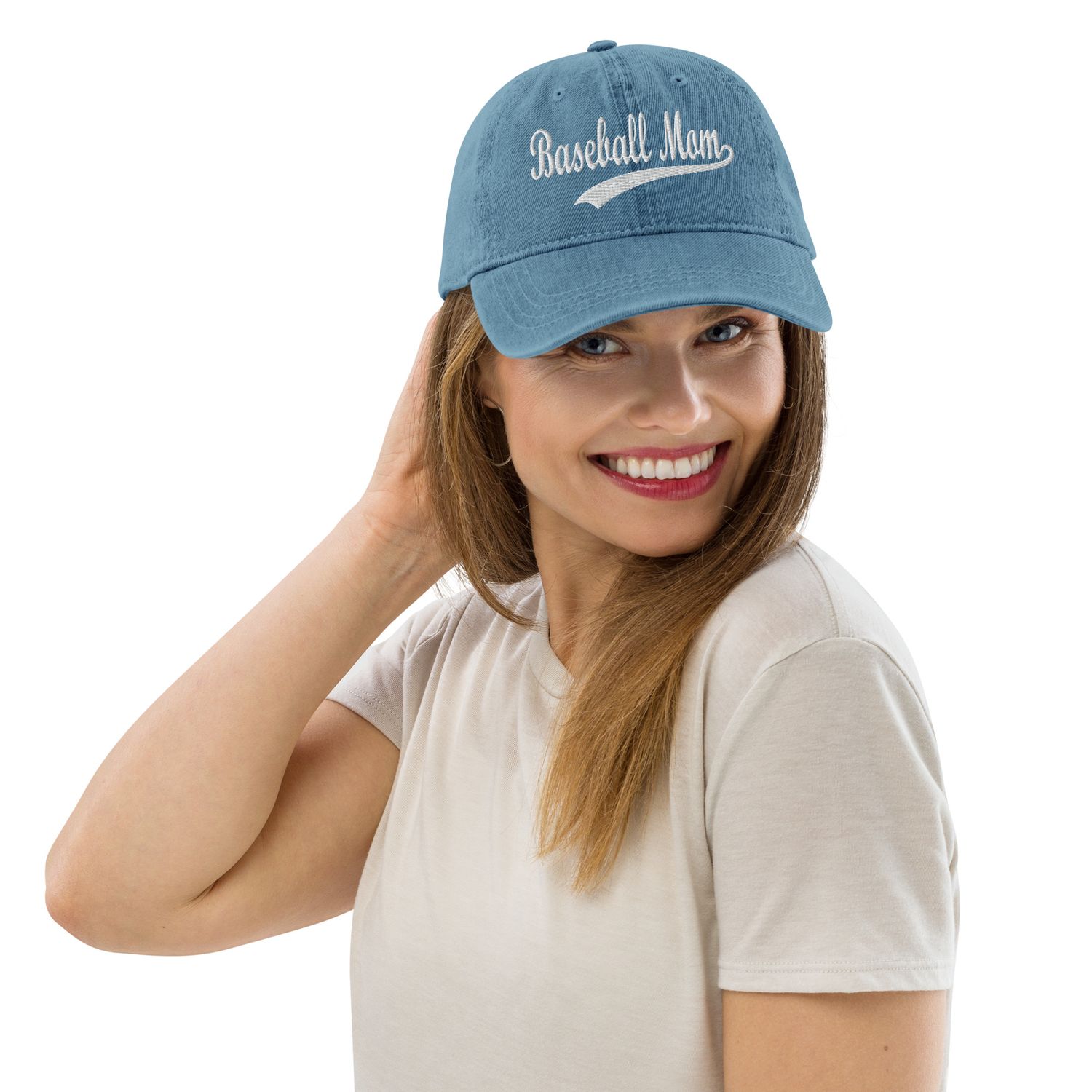 Baseball Mom Embroidered Denim Hat