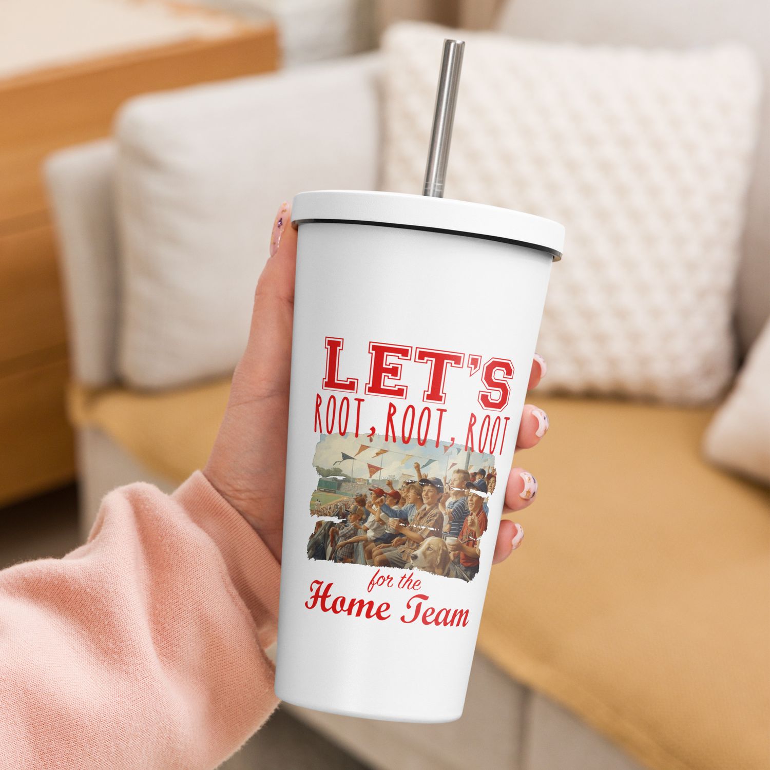 Root, Root, Root Insulated tumbler with a straw