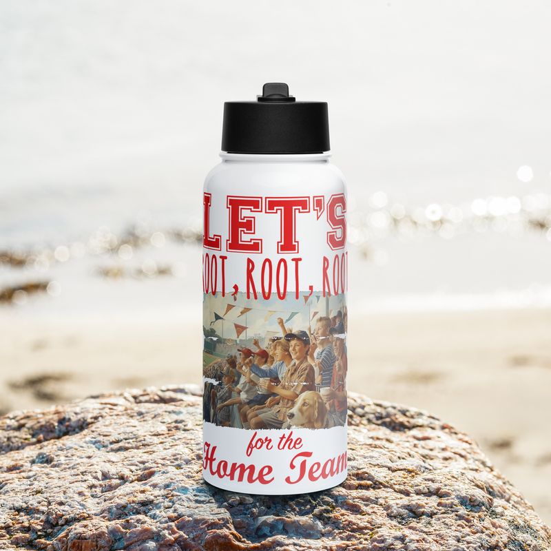 Root, Root, Root Stainless steel water bottle with a straw lid