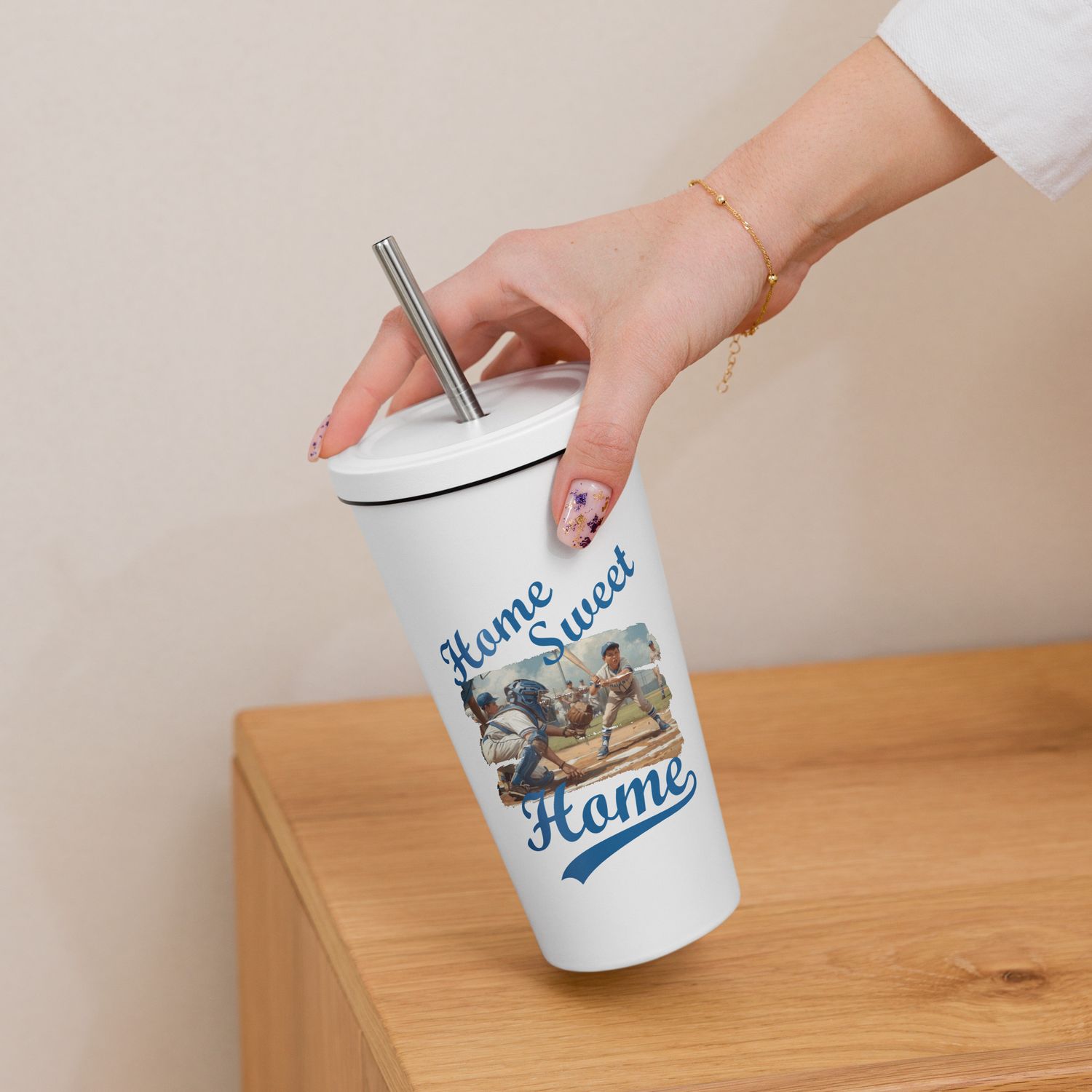 Home Sweet Home Insulated tumbler with a straw