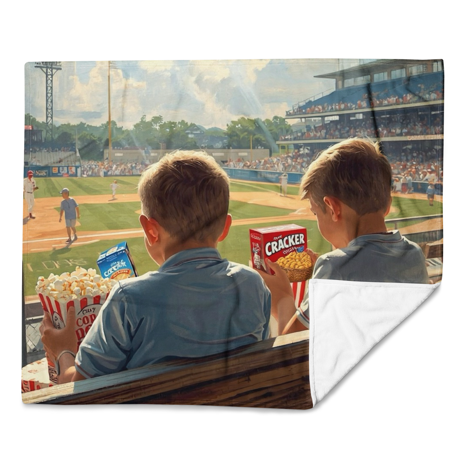 Boys with Cracker Jacks Throw Blanket (50 x 60)