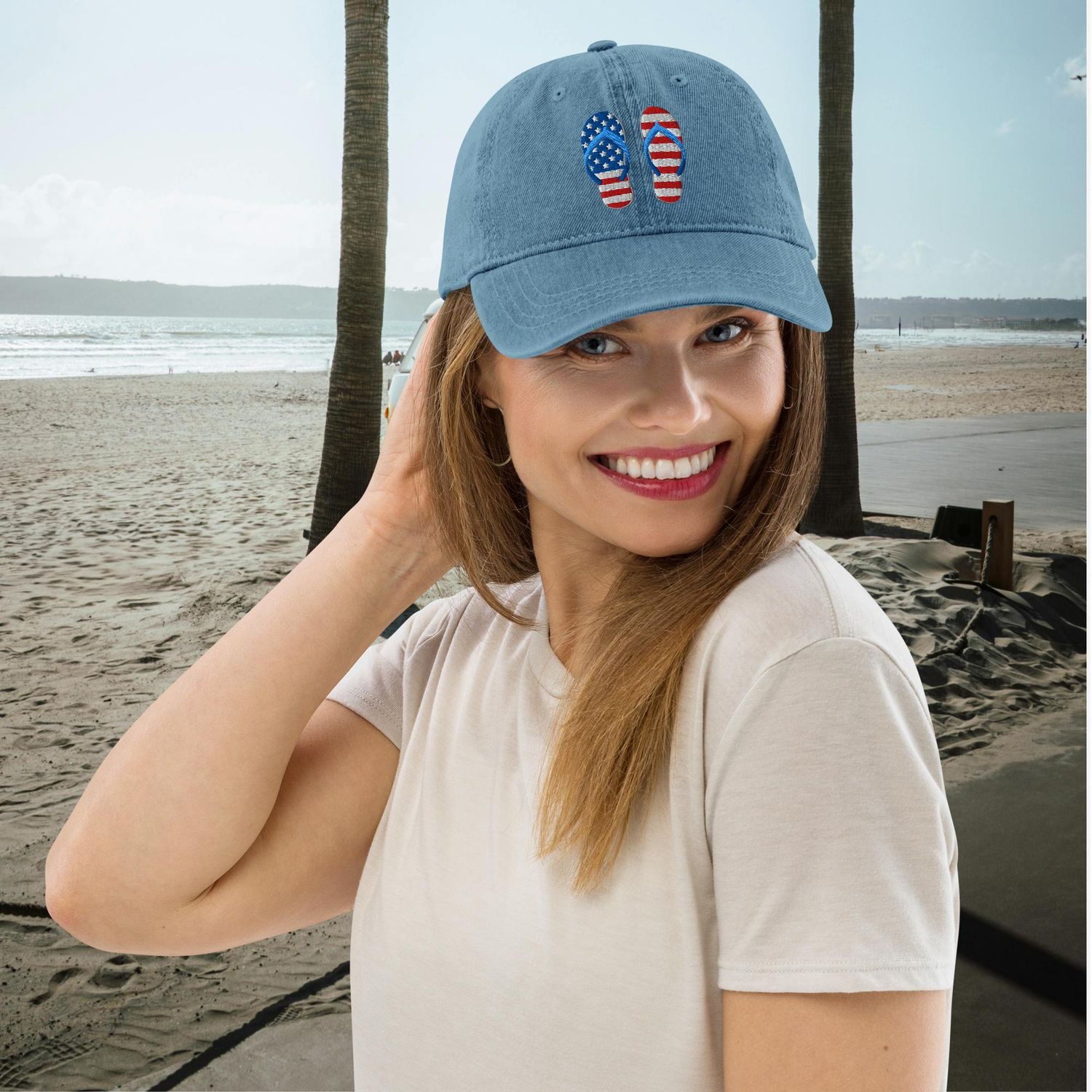 USA Flip Flops Denim Hat