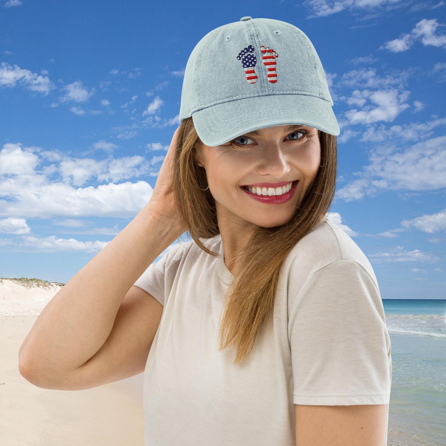 USA Bare Feet Denim Hat