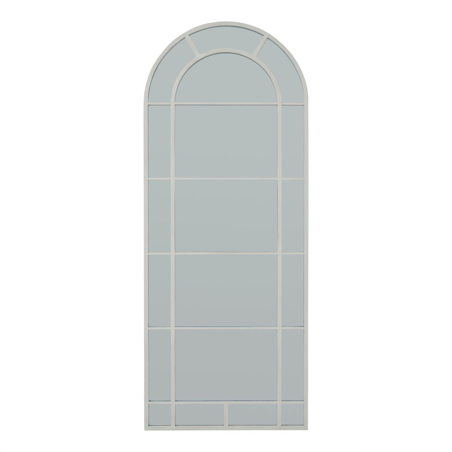 White Large Arched Window Mirror