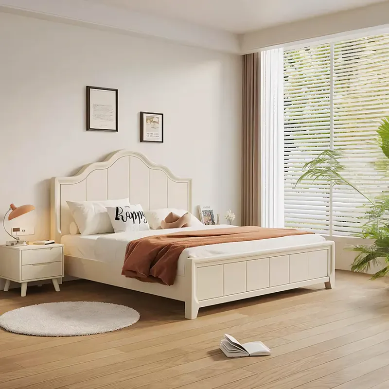 Agnes King Size / Super King Size Bed With Storage, Cream