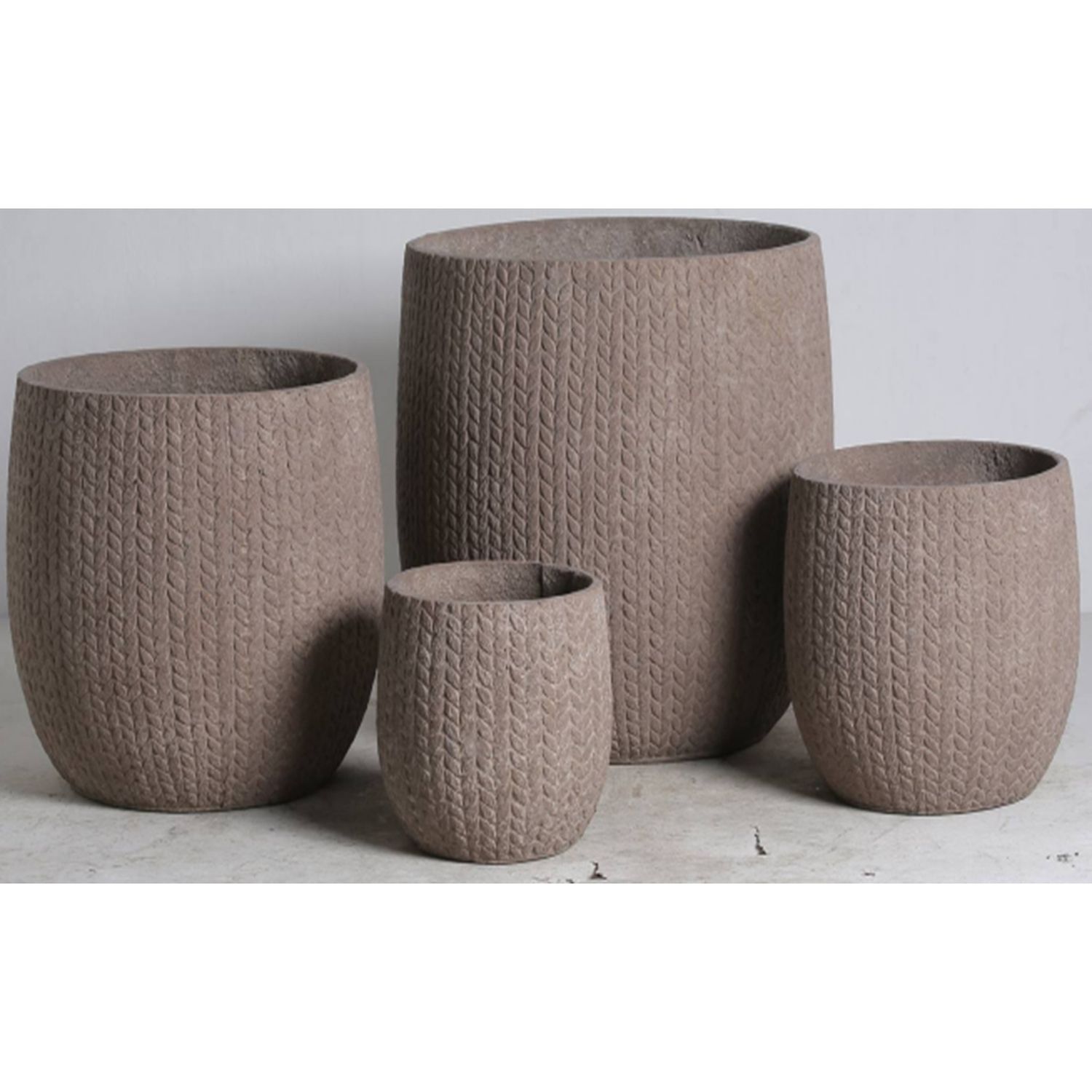 Umber High Round Set Of 3 Planters