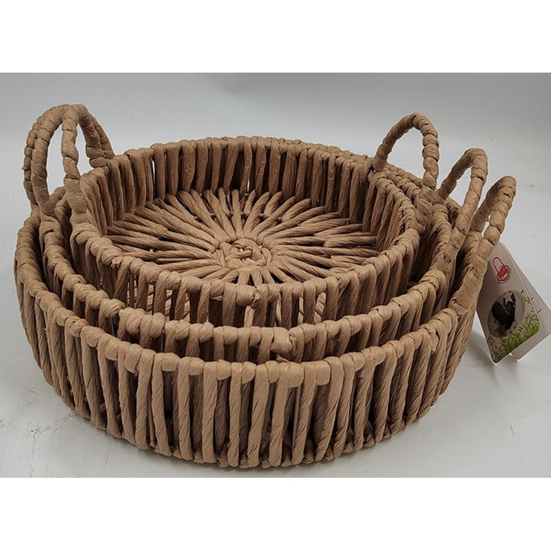 Large Loop Handle Set of 3 Round Trays