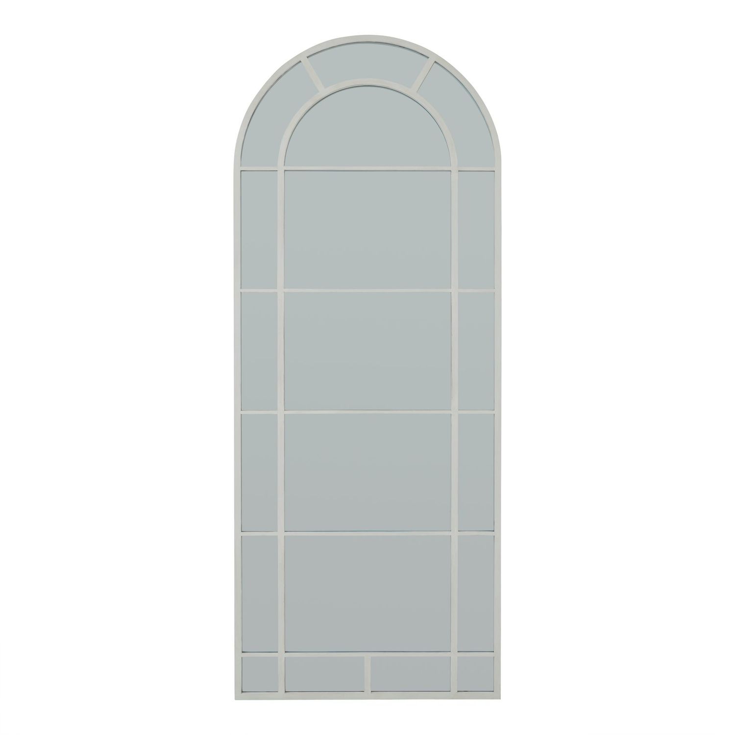White Large Arched Window Mirror