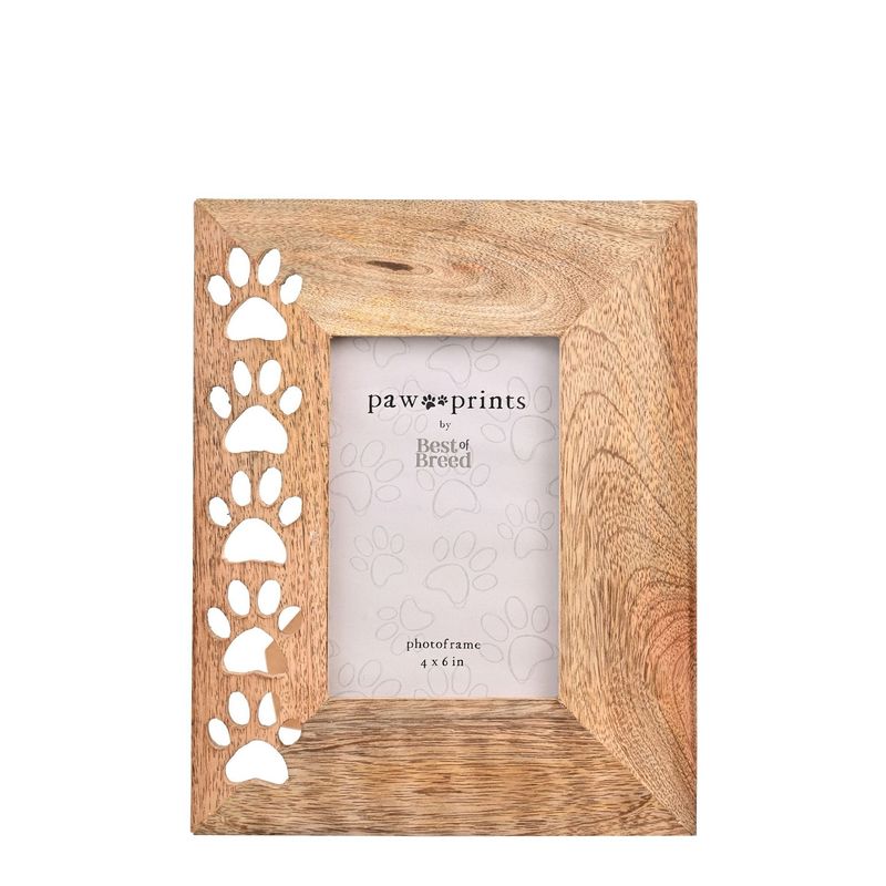 Best of Breed Paw Prints Mango Wood Frame 4" x 6"