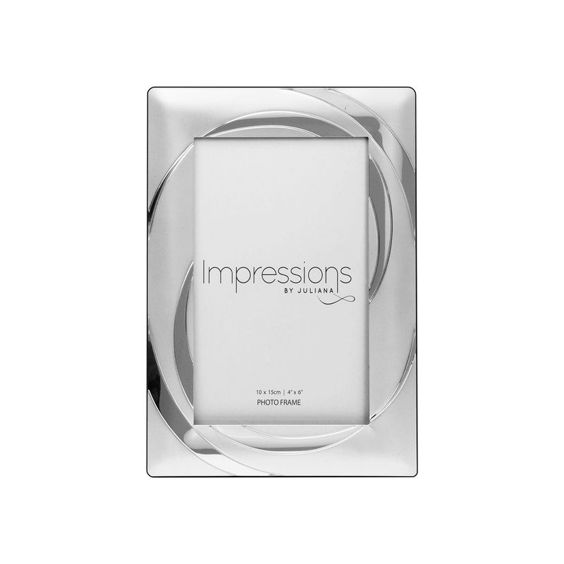 Impressions - 2 Tone Silver plated Photo Frame Swirl Design 4" x 6"