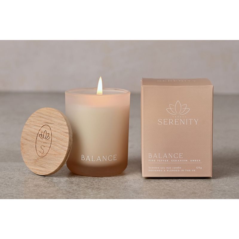 Serenity Balance Candle 120g Pink Pepper Geranium & Amber
