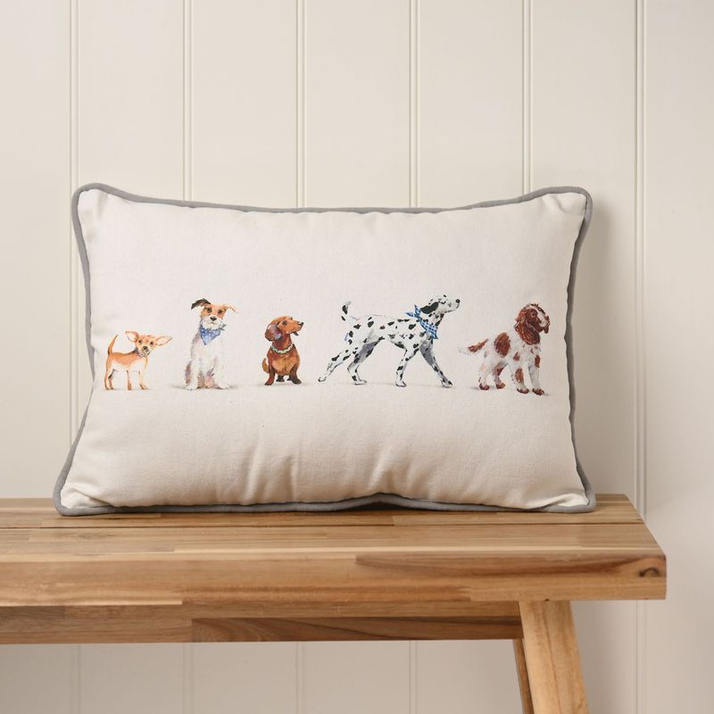 The Wildlife by Ling Designs Cushion 45cm x 30cm Dog Line Up