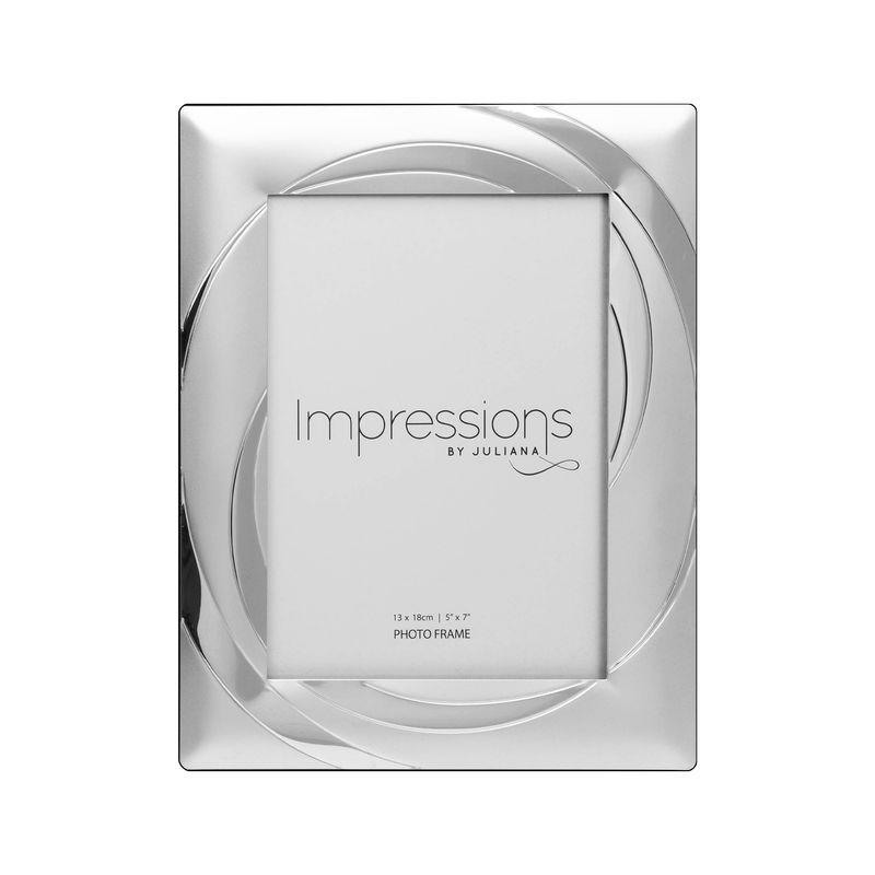Impressions - 2 Tone Silver plated Photo Frame Swirl Design 5" x 7"
