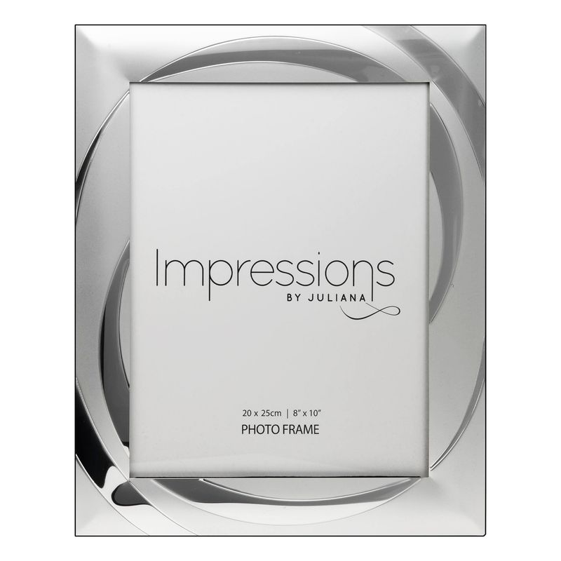 Impressions - 2 Tone Silver plated Photo Frame Swirl Design 8" x 10"