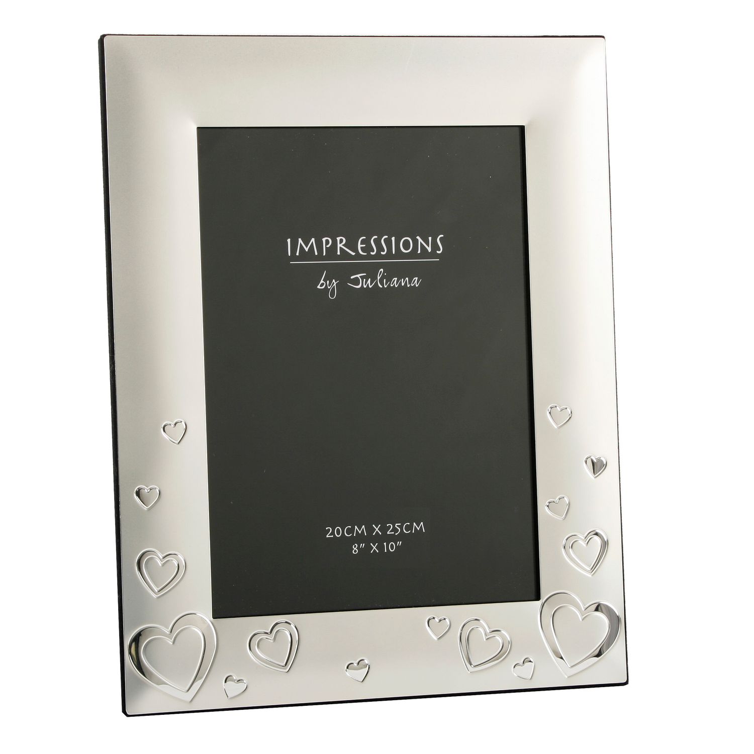 Impressions - Juliana Photo Frame 2 Tone Silver plated Hearts 8" x 10"
