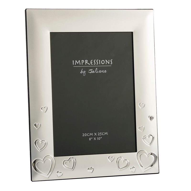 Impressions - Juliana Photo Frame 2 Tone Silver plated Hearts 8" x 10"