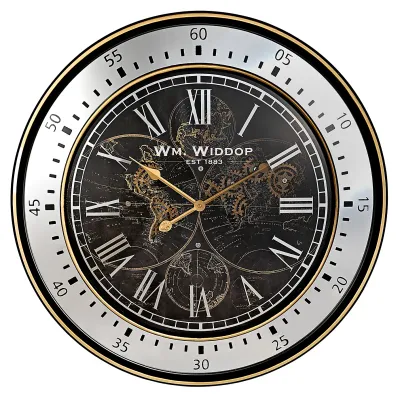 Widdop Moving Gear World Map Wall Clock