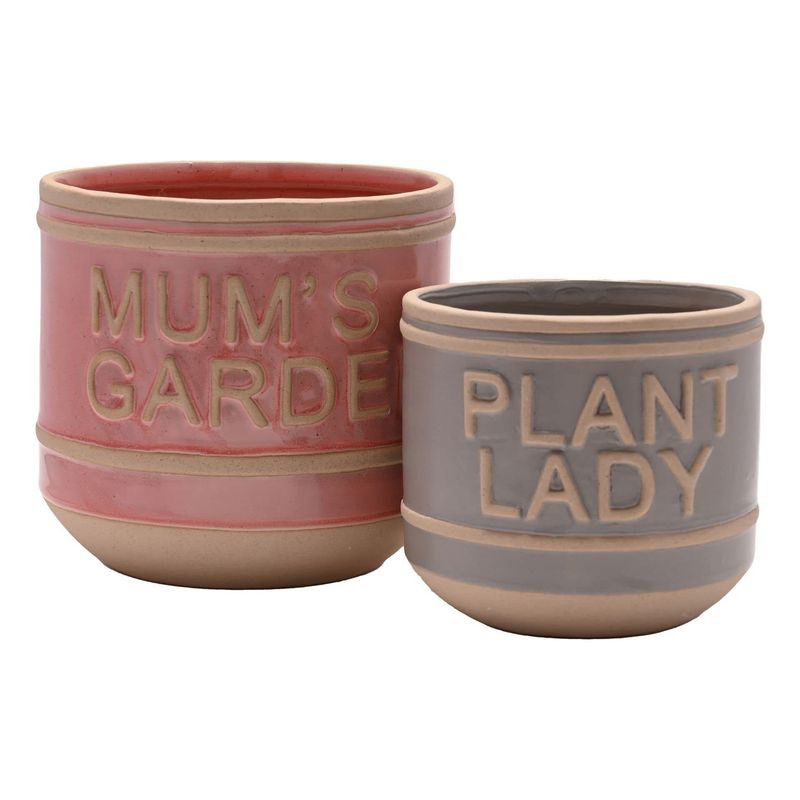 Country Living Set of 2 Ceramic Planters.
