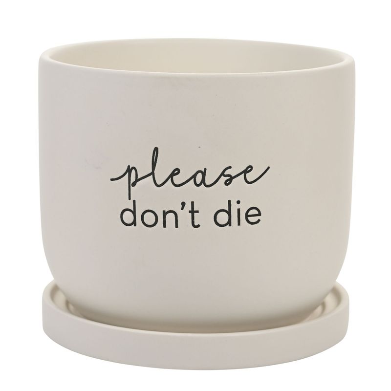 Country Living Ceramic Plant Pot - "Please Don't Die"