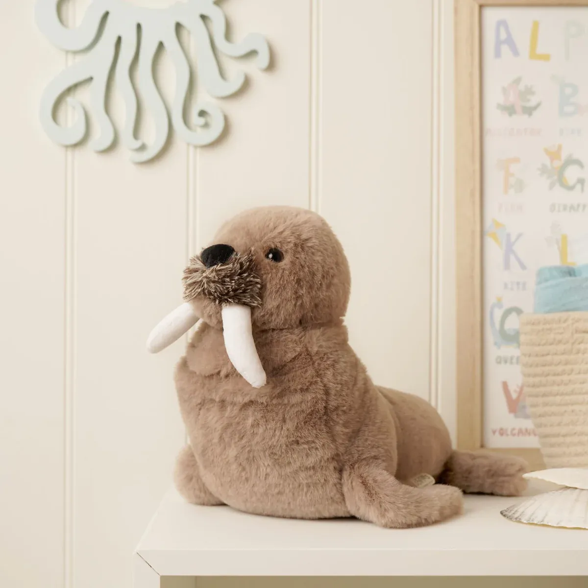 Softies Walter The Plush Brown Walrus Glow In The Dark Teeth 30 cm