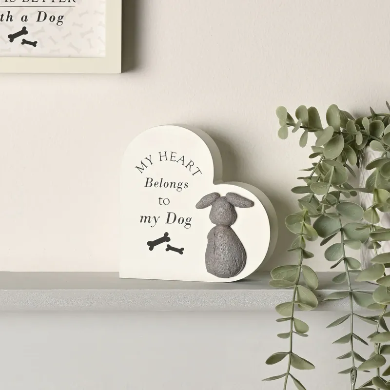 Best of Breed Heart Plaque - "My Heart Belongs to my Dog"