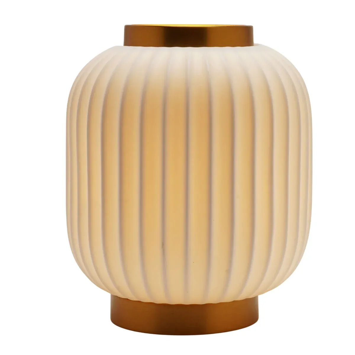 Hestia Ribbed Lantern Style Porcelain Lamp - Small Hestia Ribbed Lantern Style Porcelain Lamp - Small