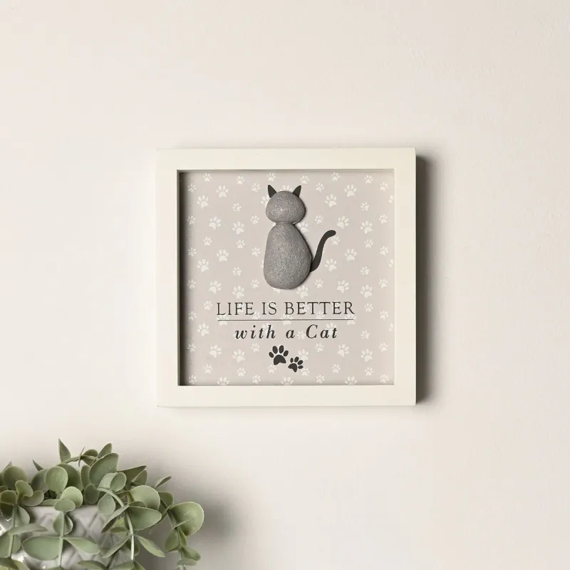 Best of Breed Framed Plaque - "Life Is Better with a Cat"