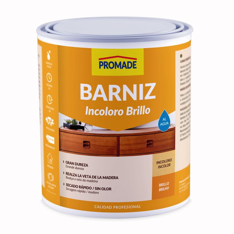 BARNIZ INCOLORO BRILLO AL AGUA 375 ML