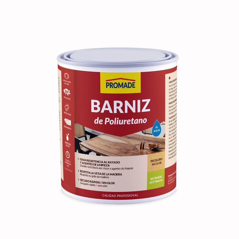 BARNIZ POLIURETANO SATINADO AL AGUA 750 ML