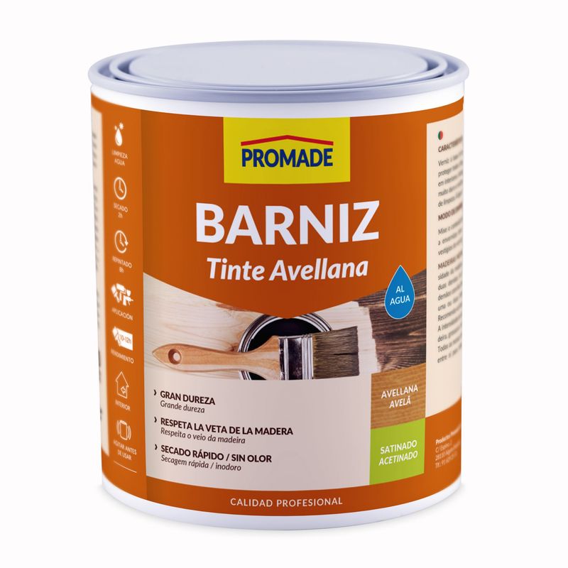 BARNIZ TINTE SATINADO AVELLANA 750 ML