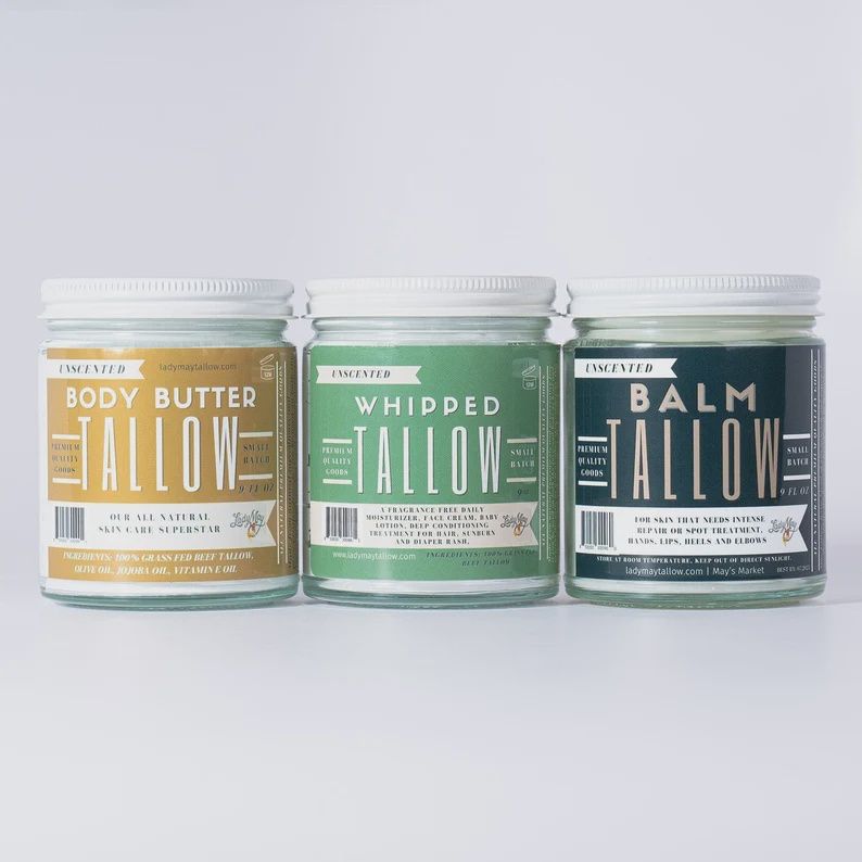 Tallow Product Trio - 9 oz jars
