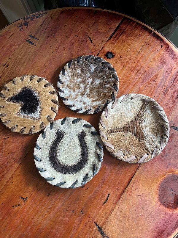 Cowhide Coasters - Set of Four