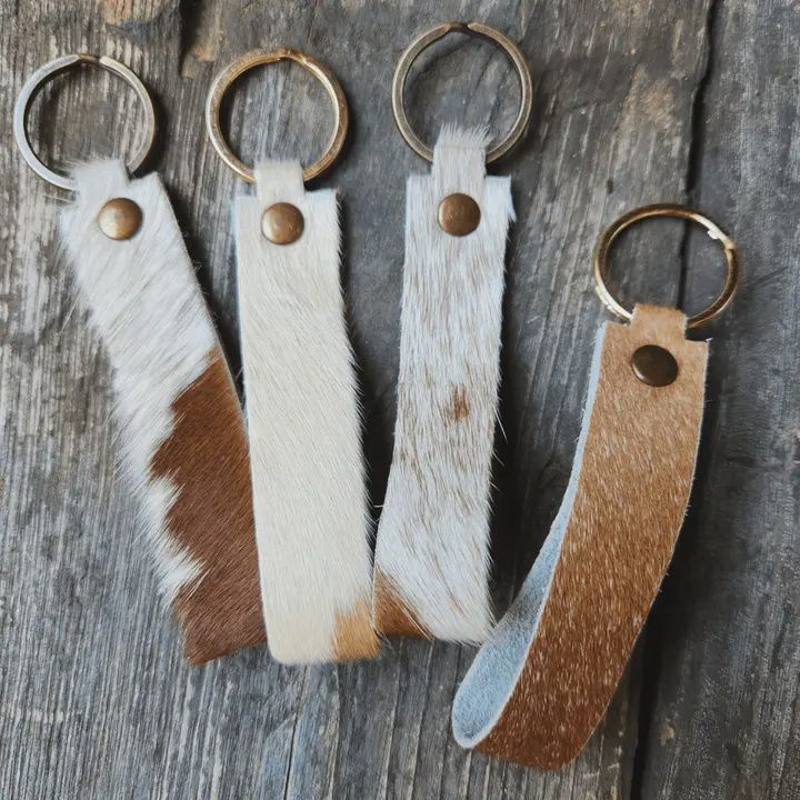 Hair-On Cowhide Keychains