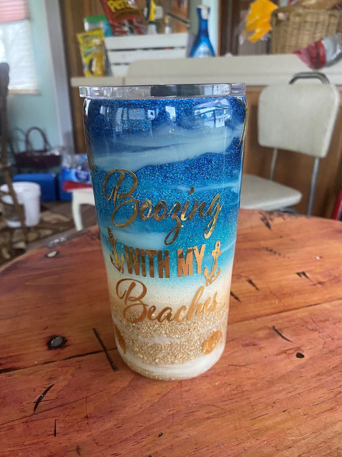 Boozing with my Beaches 20 oz Yeti tumbler w/lid