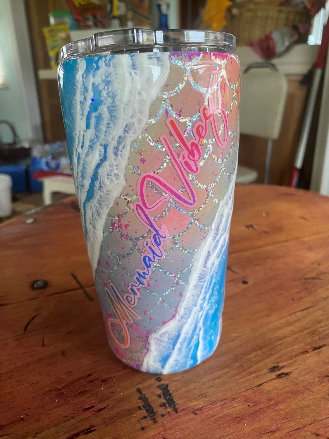 Mermaid Vibes 20 oz Yeti Tumbler with lid