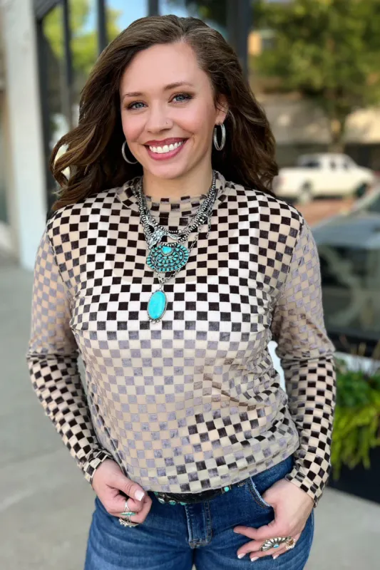 Sweet Dream Velvet Mesh Top (2 neck lines available)