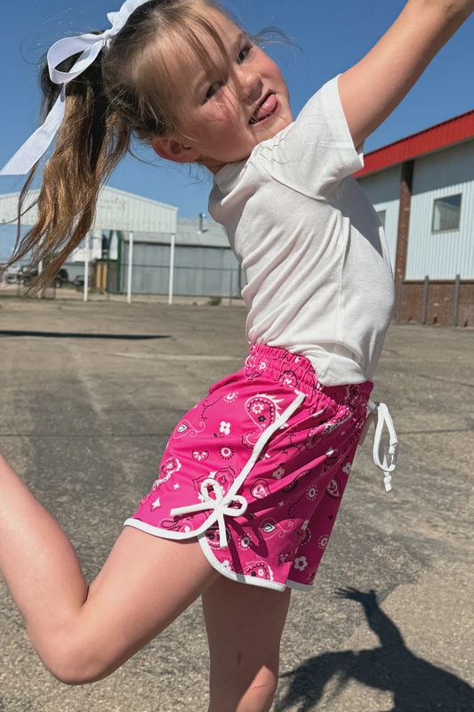 Bandana Babe Shorts in Hot Pink - Youth Sizes
