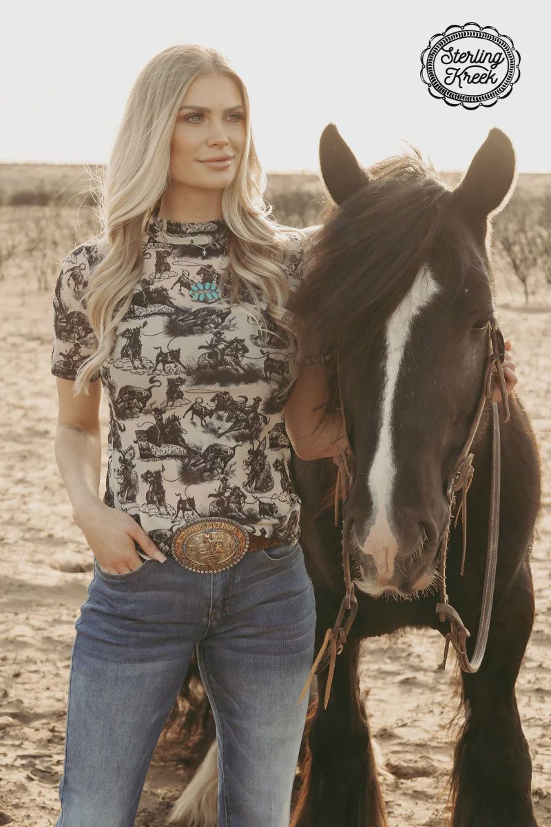 Rodeo Road Mesh Short Sleeve Top