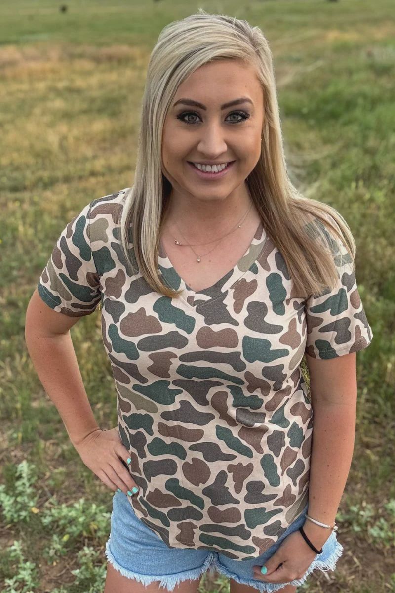 Stand Down V-neck Tee