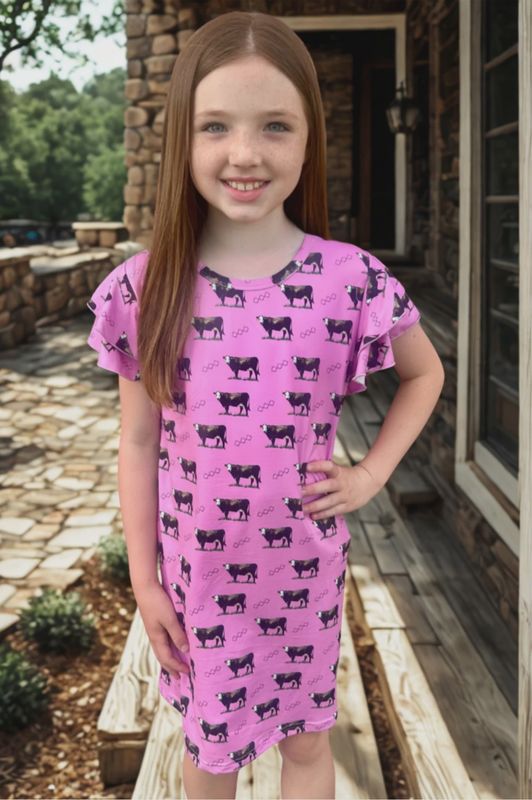 Cows Come Home Dress = Kids