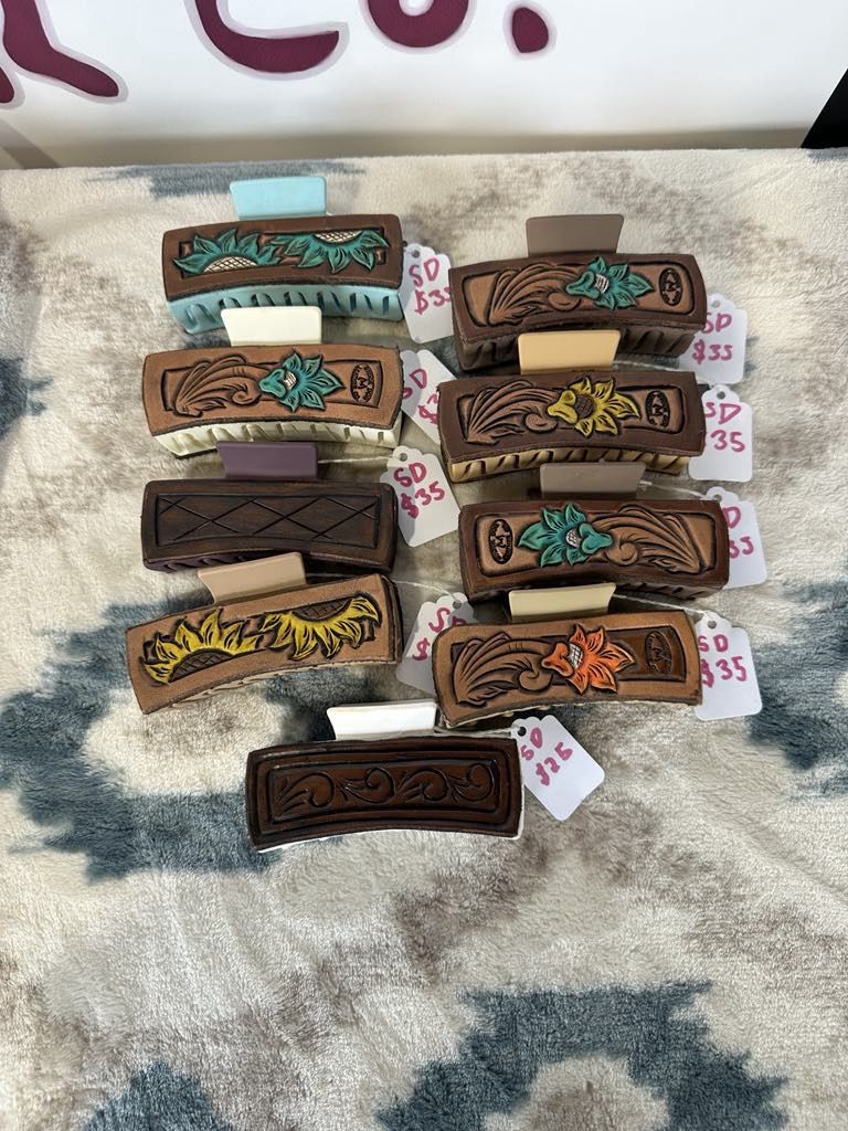 Leather Hairclips
