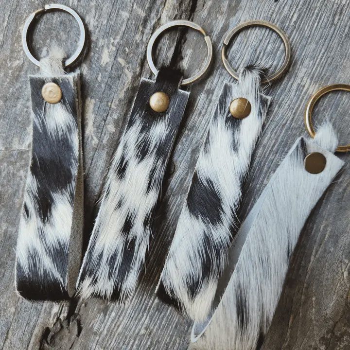 Hair-On Cowhide Keychains