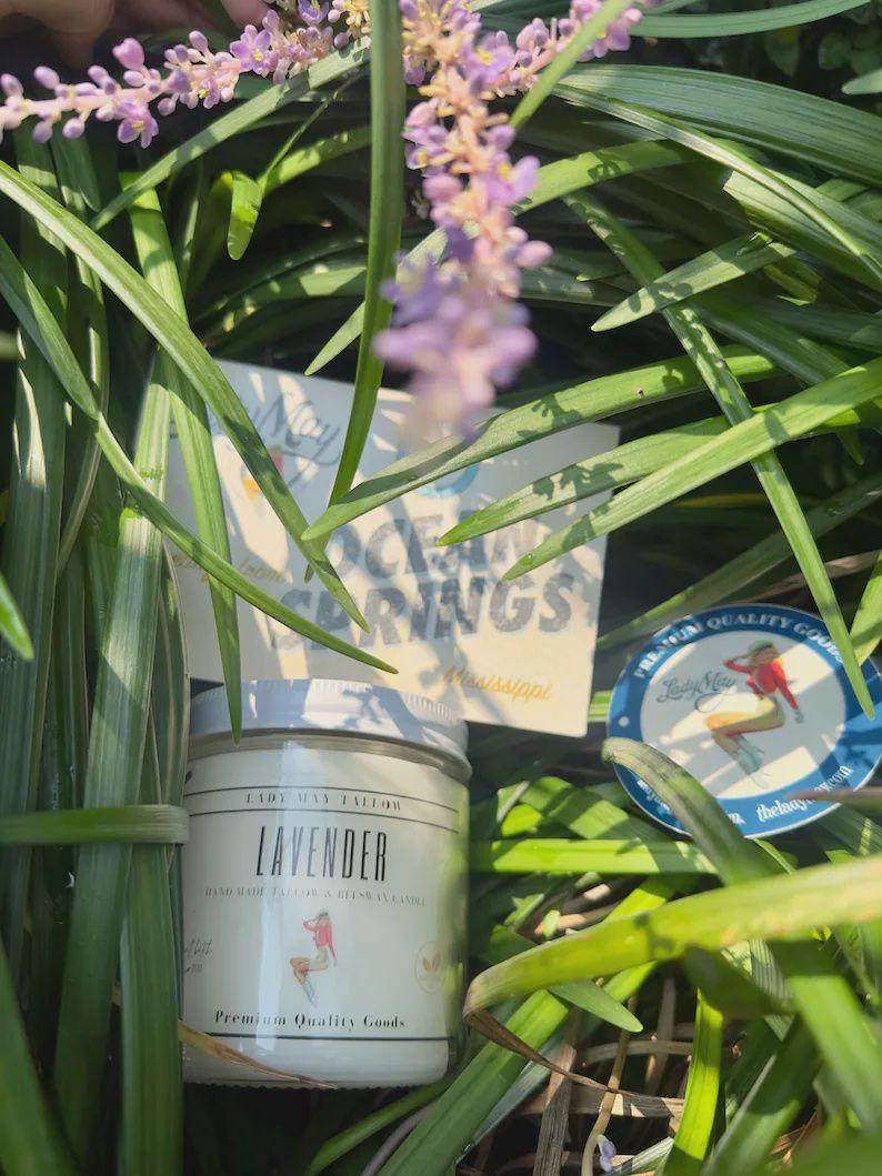 Clean Burning Lavender Tallow and Beeswax Candle