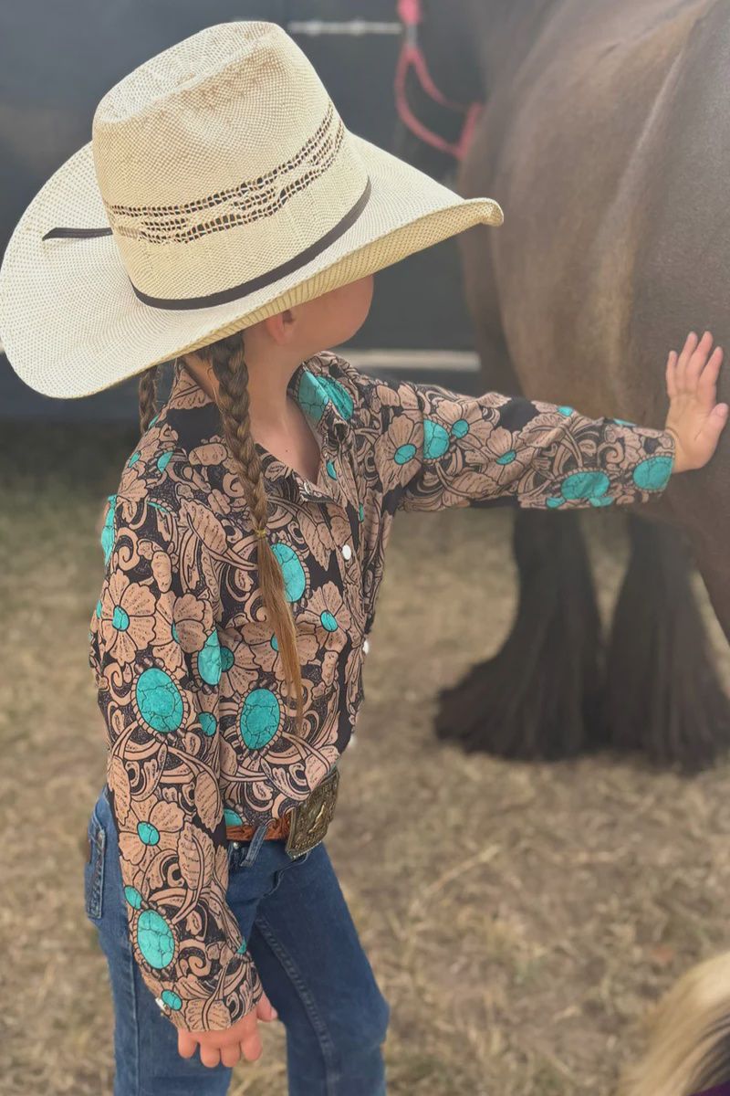 Tattoos On This Town Button Up - Youth Sizes