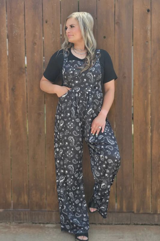 Bandana Babe (Black) Overalls