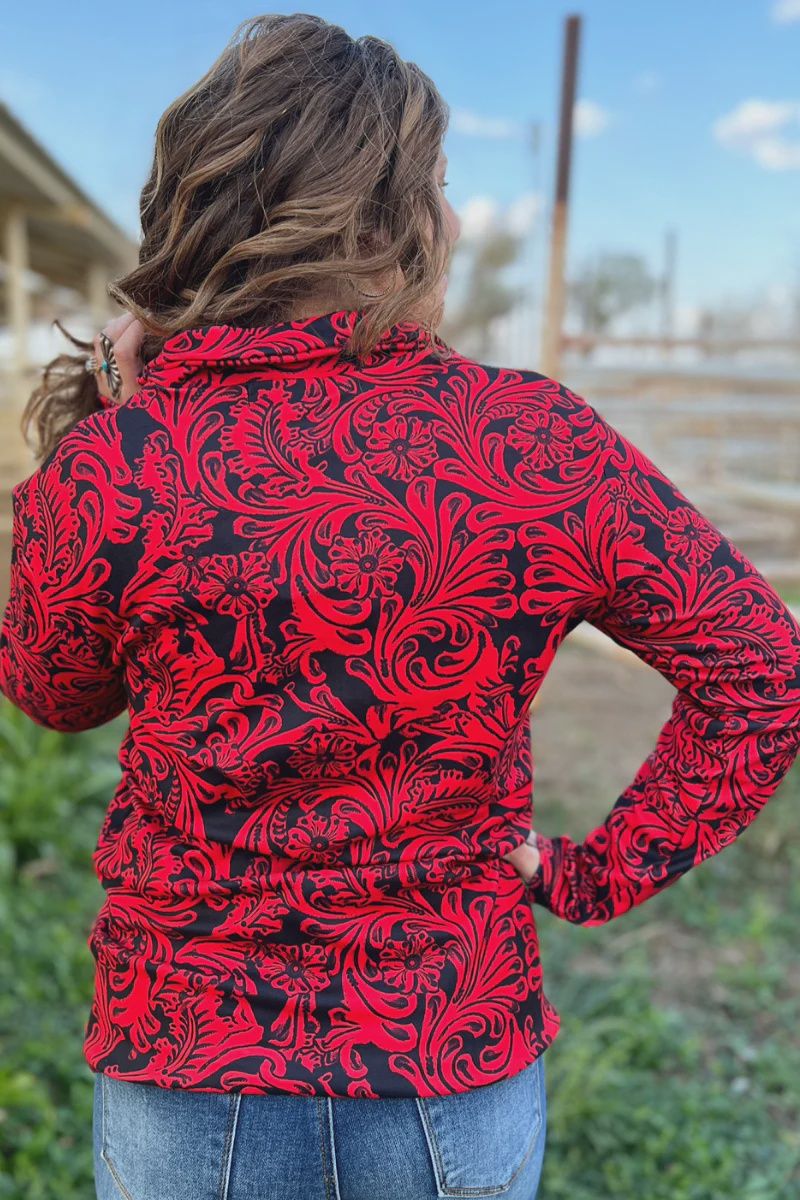 Tailgate Party Pullover in Red and Black