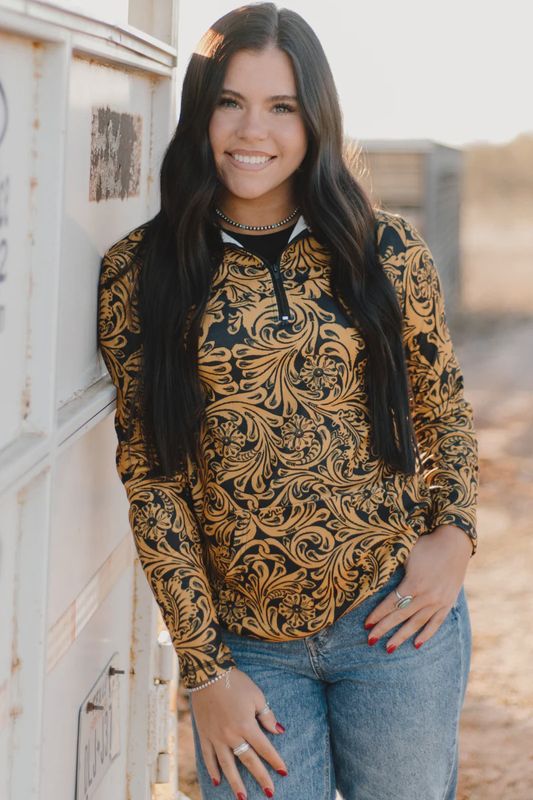 Tailgate Party Pullover in Gold and Black