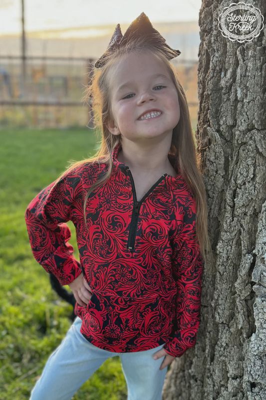 Tailgate Party Pullover, Red/Black  - Youth Sizes