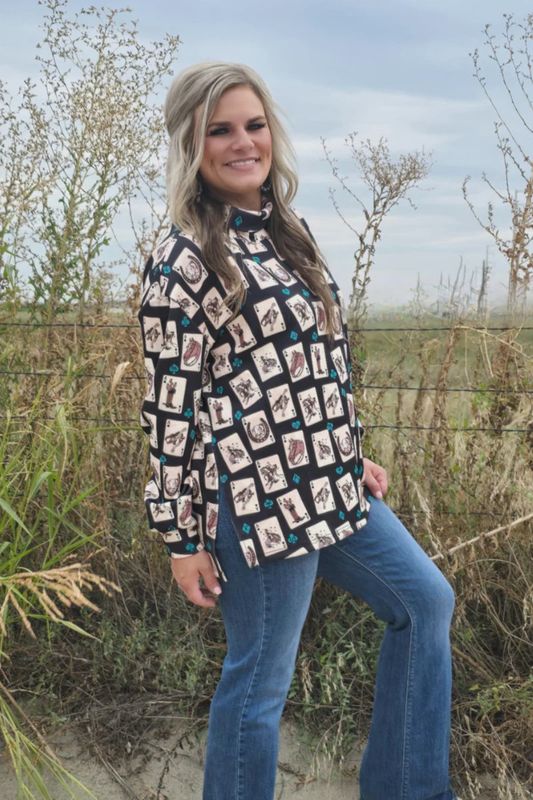 Luck of the Brand Mock Turtle Neck Pullover