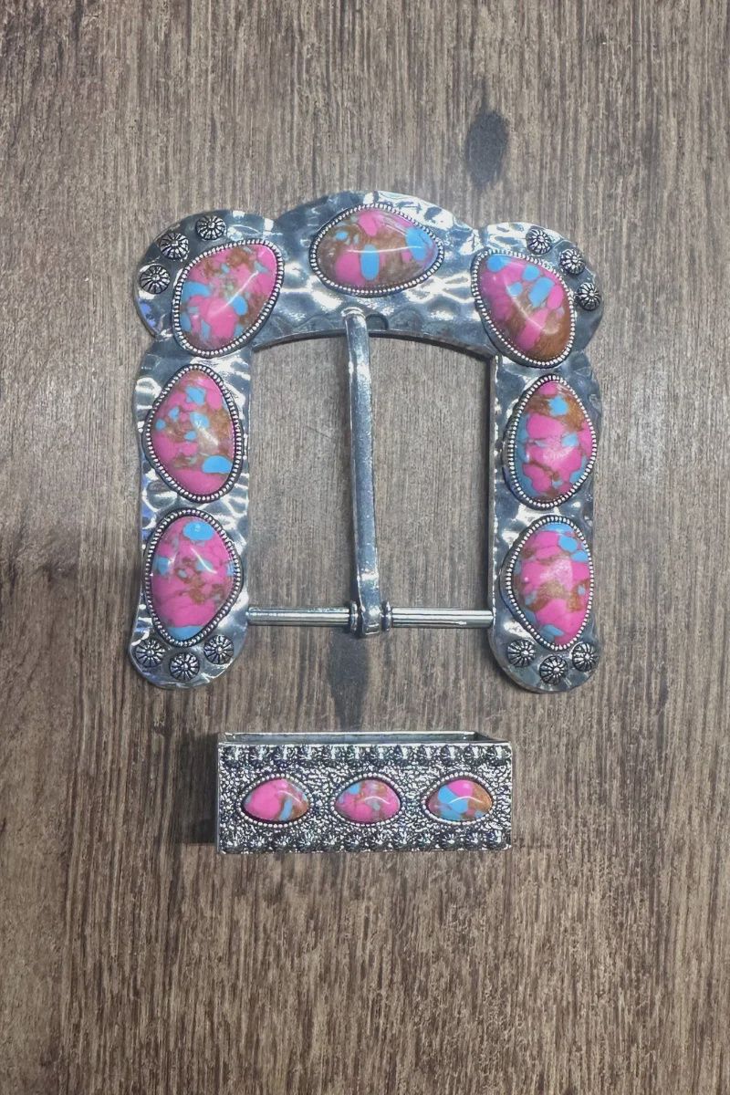 Buckle Up Belt Buckle in Pink